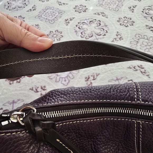 Dooney & Bourke Purple Plum Leather Shoulder Bag - Picture 8 of 12